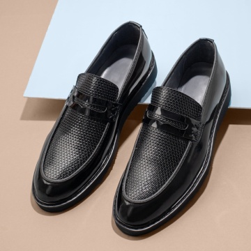 Mocasini negri barbati cu aspect lucios si imprimeu MOD11683, 3, modlet.ro