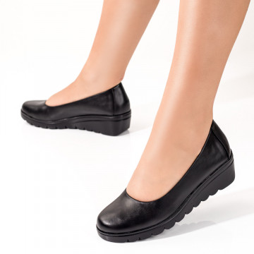 Pantofi casual cu platforma dama negri MOD09801, 3, modlet.ro