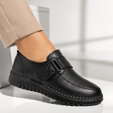 Pantofi casual cu talpa joasa si inchidere cu scai negri DORA23, 3, modlet.ro