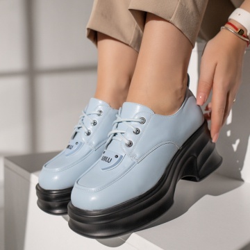 Pantofi casual dama albastri cu siret si platforma MOD11832, 1, modlet.ro
