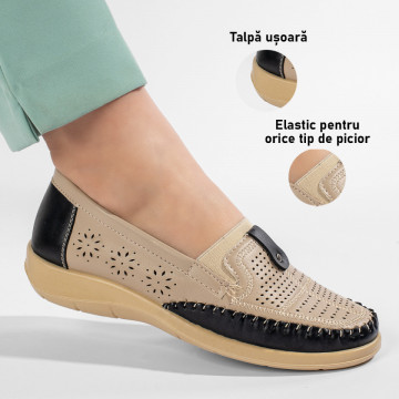 Pantofi casual dama bej MOD11218, 3, modlet.ro