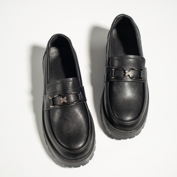 Pantofi casual dama cu accesoriu metalic negri MOD12987, 3, modlet.ro