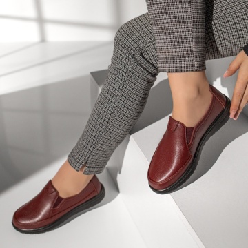 Pantofi casual dama cu insertie de material elastic rosii MOD13073, 2, modlet.ro