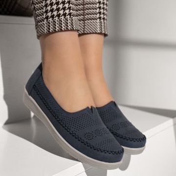 Pantofi casual dama cu perforatii albastru inchis MOD13314, 4, modlet.ro