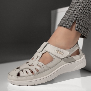 Pantofi casual dama cu perforatii albi MOD13068, 4, modlet.ro