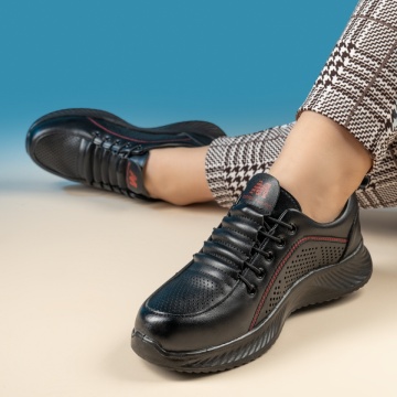 Pantofi casual dama cu perforatii negri MOD14230, 2, modlet.ro