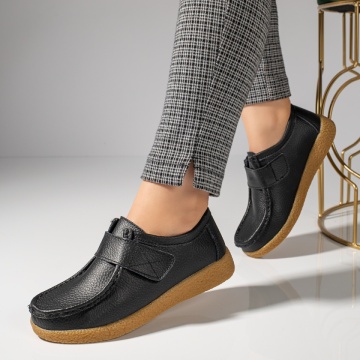 Pantofi casual dama cu scai negri din Piele naturala DORA40, 3, modlet.ro