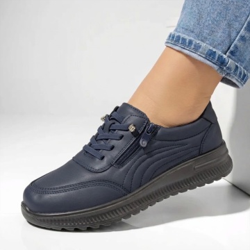 Pantofi casual dama cu siret elastic albastri IOANA10