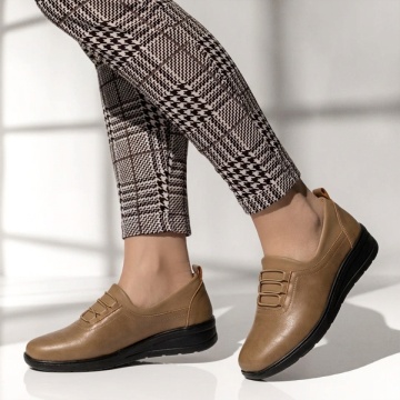 Pantofi casual dama cu siret elastic bej LILI8