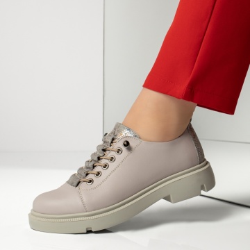 Pantofi casual dama cu siret elastic mov deschis din Piele naturala ZEF13150, 2, zeforia.ro