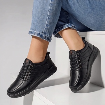 Pantofi dama, Pantofi casual dama cu siret elastic negri IOANA2, modlet.ro