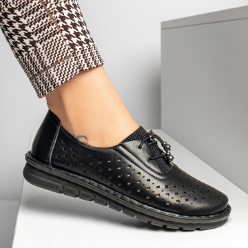 Pantofi casual dama cu siret elastic negri ZEF13355, 2, zeforia.ro