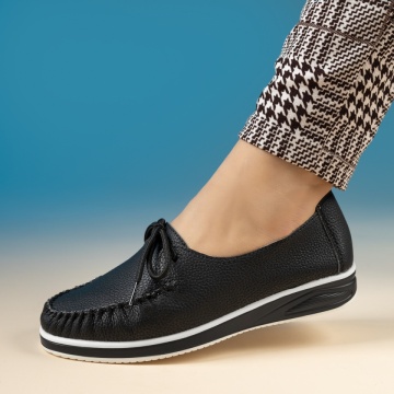 Pantofi casual dama cu siret negri GINA7, 2, modlet.ro