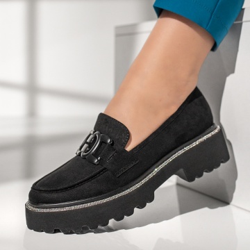 Pantofi casual dama cu strasuri negru suede MOD11044, 1, modlet.ro