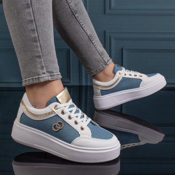 Pantofi casual dama cu talpa groasa albastri MOD11121, 2, modlet.ro