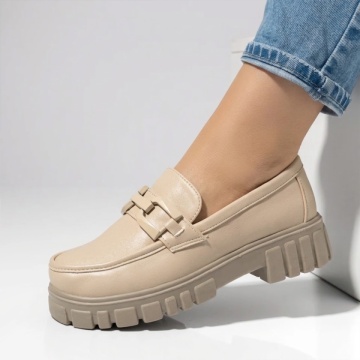 Pantofi casual dama cu talpa groasa bej DORA47, 2, modlet.ro