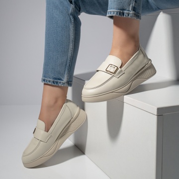 Pantofi casual dama cu talpa groasa bej MOD10953, 1, modlet.ro