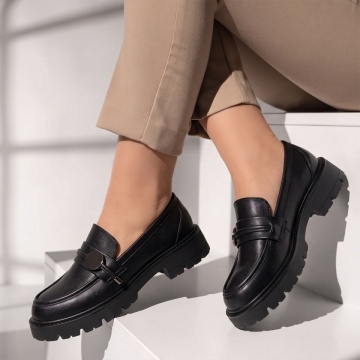 Pantofi casual dama cu talpa groasa, fara siret negri ANA79, 2, modlet.ro