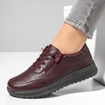 Pantofi casual dama cu talpa groasa visinii IOANA3