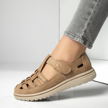 Pantofi casual dama cu talpa joasa khaki MOD13169, 2, modlet.ro