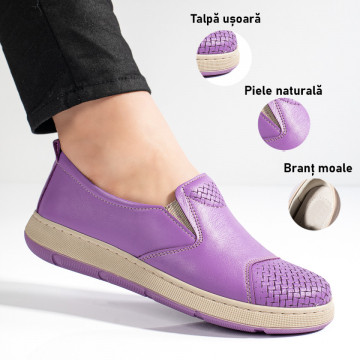 Pantofi casual dama mov din Piele naturala MOD11124, 3, modlet.ro