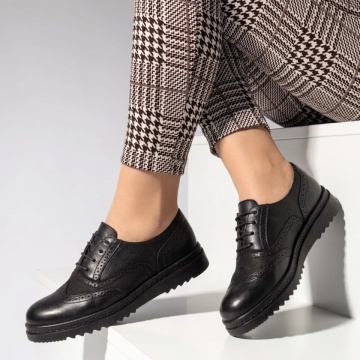 Pantofi dama, Pantofi casual dama negri din Piele naturala MOD10112, modlet.ro