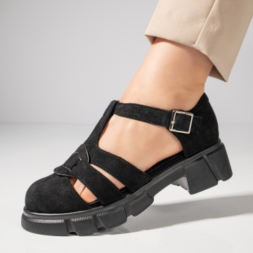 Pantofi casual dama negri suede cu talpa groasa MOD11839, 3, modlet.ro