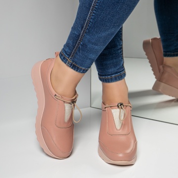 Pantofi casual dama roz din Piele naturala MOD03626, 2, modlet.ro
