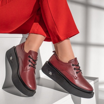 Pantofi casual dama visinii din Piele naturala MOD10461, 2, modlet.ro