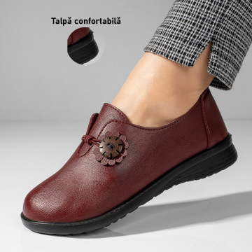 Pantofi casual rosii cu talpa joasa ZEF10945, 1, zeforia.ro