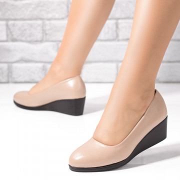 Pantofi cu platforma dama bej MOD06052, 3, modlet.ro