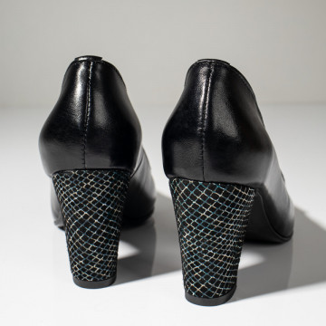 Pantofi cu toc dama negri din Piele naturala MOD11002, 2, modlet.ro