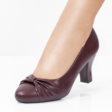 Pantofi cu toc dama visinii MOD08366, 2, modlet.ro