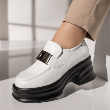 Pantofi dama casual albi cu platforma MOD11831, 1, modlet.ro