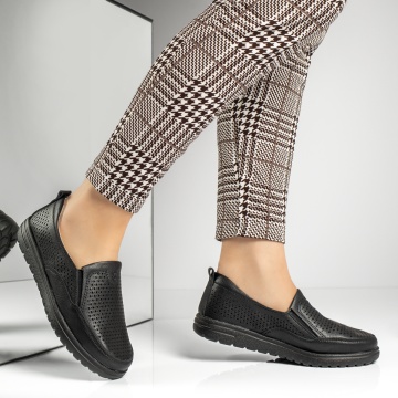 Pantofi dama casual cu perforatii negri MOD13282, 3, modlet.ro