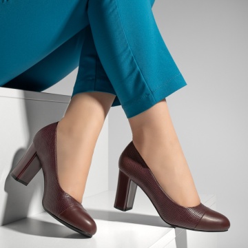 Pantofi dama cu toc gros maro MOD12892, 4, modlet.ro