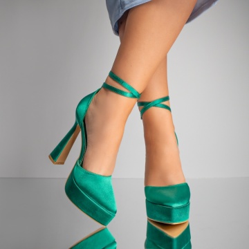 Pantofi dama cu toc inalt si platforma verzi MOD07810, 2, modlet.ro