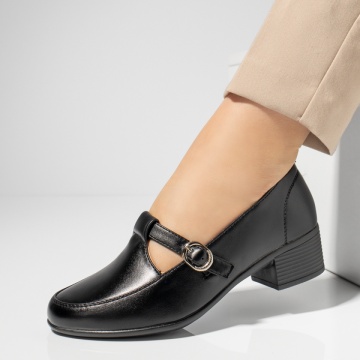 Pantofi dama cu toc mic si bareta negri MOD13262, 3, modlet.ro