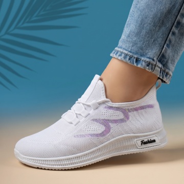 Adidasi dama, Pantofi dama sport cu siret albi MOD08062, modlet.ro