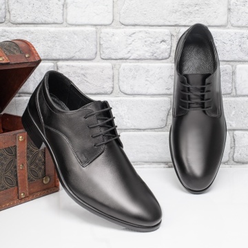 Pantofi eleganti barbati cu siret negri din Piele naturala MOD03871, 4, modlet.ro