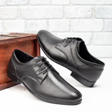Pantofi eleganti barbati din Piele naturala negri MOD09863, 3, modlet.ro