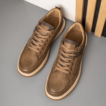 Adidasi barbati, Pantofi sport barbati cu siret khaki DORU8, modlet.ro