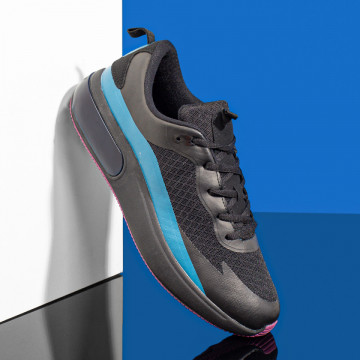 Pantofi sport barbati cu talpa groasa negri cu albastru MOD09823, 3, modlet.ro