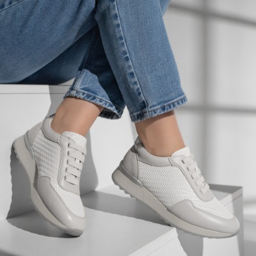 Pantofi sport dama cu siret albi ANA78, 4, modlet.ro