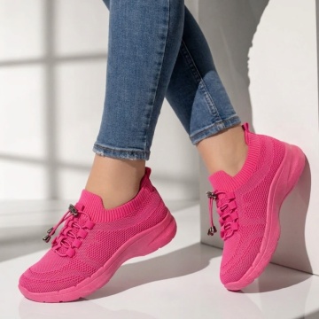 REDUCERI INCALTAMINTE, Pantofi sport dama cu siret elastic roz inchis MOD11170, modlet.ro