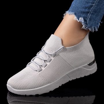 Pantofi sport dama cu siret gri MOD08521, 2, modlet.ro