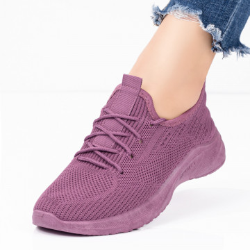 Pantofi sport dama cu siret mov MOD08076, 1, modlet.ro