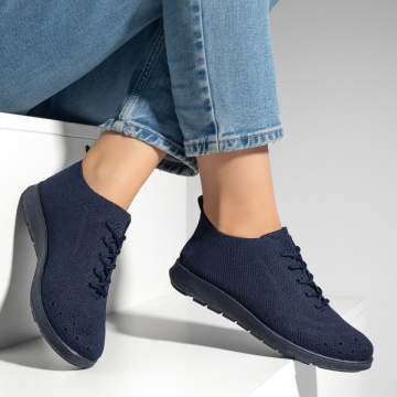 Pantofi sport dama cu siret si perforatii albastru inchis MOD13054, 3, modlet.ro