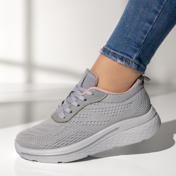Pantofi sport dama cu talpa groasa gri MOD14202