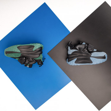 Pantofi sport dama cu talpa groasa negri cu albastru suede MOD10071, 4, modlet.ro